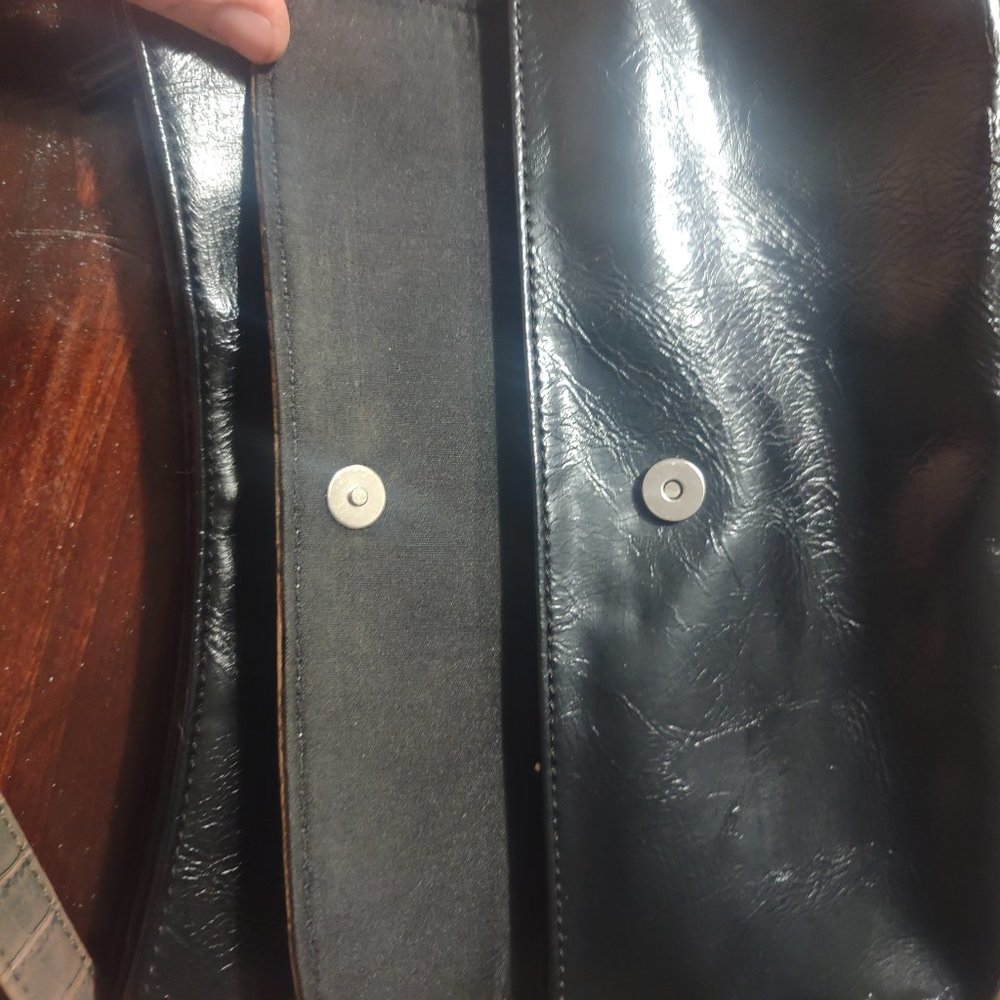 Jaclyn Smith Black Leather Purse - Picture 3 of 6